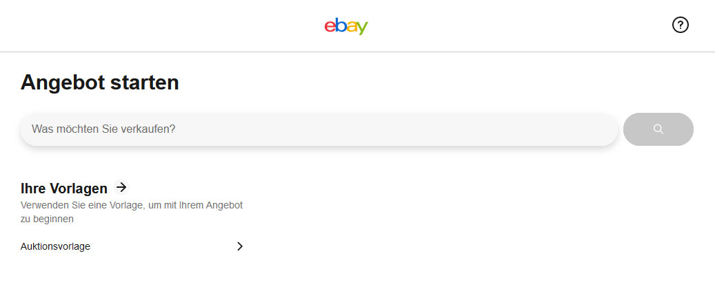 eBay Angebot starten
